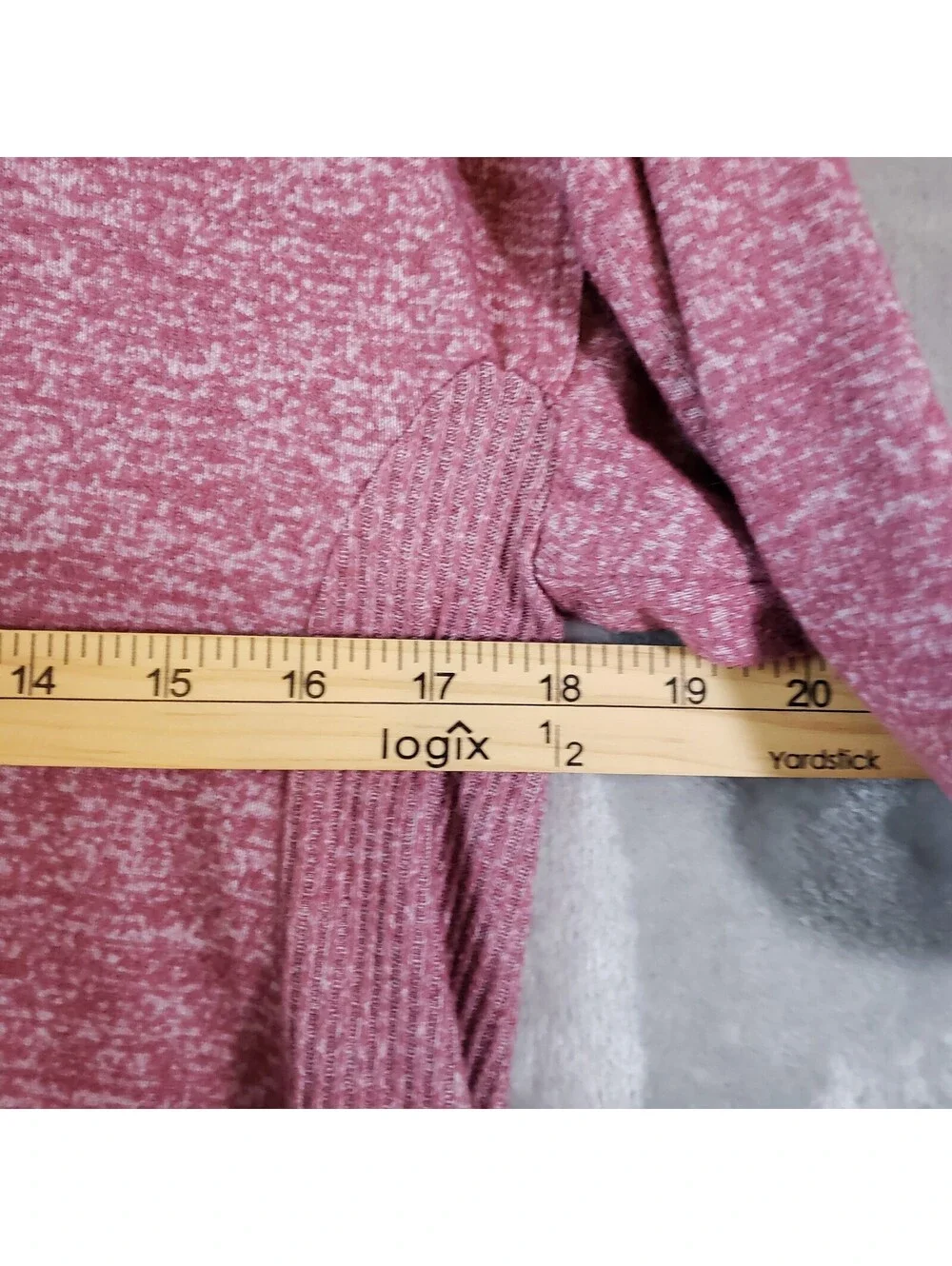 Lucky Brand Women's Knit Pullover Sweater Pink Heathered V-Neck Long Sleeve M